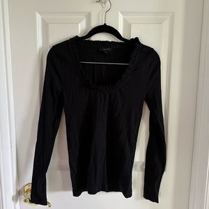 J Crew Ribbed Ruffleneck T-Shirt